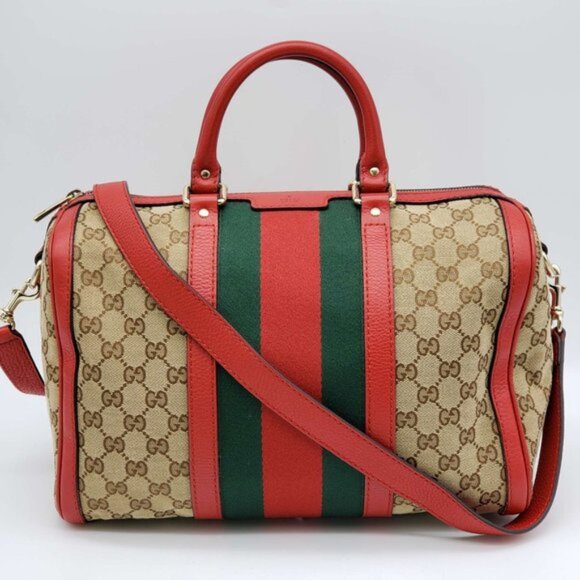 Gucci Boston Medium Canvas Crossbody and Shoulder Bag 650-032225 - Picture 1 of 16
